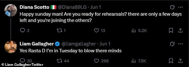 Liam shared his excitement about rejoining the band as he answered a plethora of fan questions on X, formerly known as Twitter, on Sunday morning