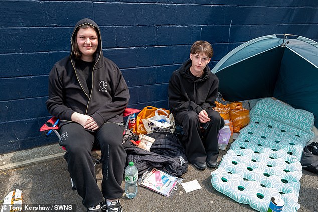 Liam Ghassemi and Alex Schroer camped over night in the rain