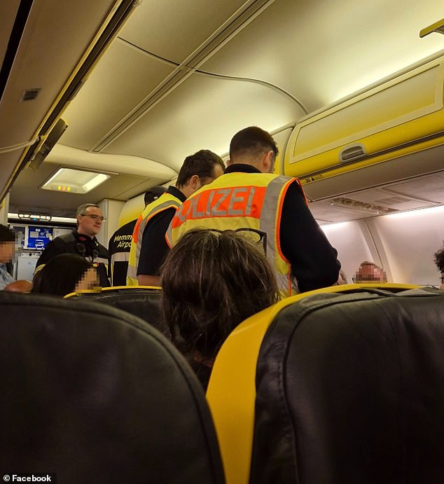 Pictures shared online by one passenger show medics and emergency responders on board