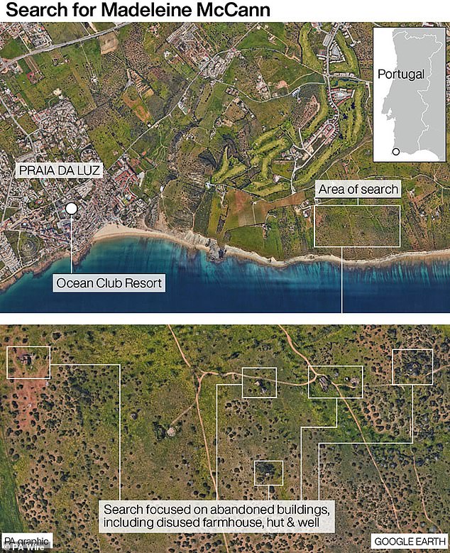 It is not clear if detectives are now acting on a new tip-off about where Madeleine's body could be