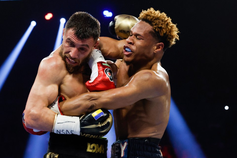 Devin Haney and Vasyl Lomachenko boxing.