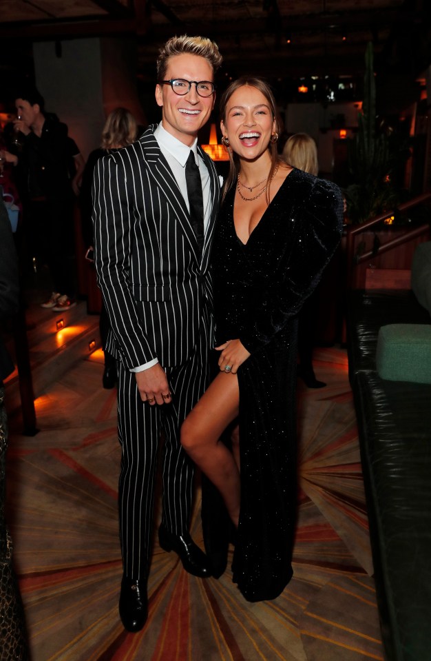 Oliver Proudlock and Emma Louise Connolly at an awards party.