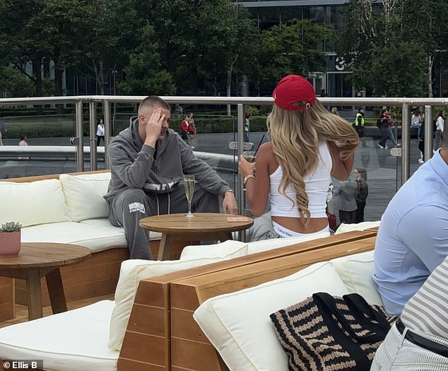 Freddy covered his face as he looked bashful during the date with the TikTok and Instagram star