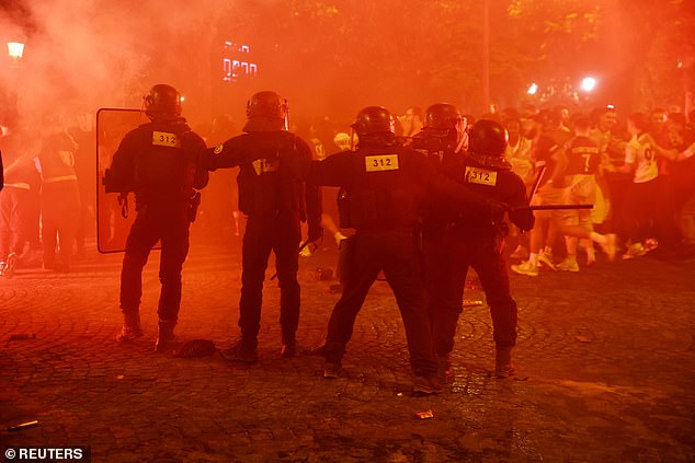 Riot police were called in at multiple points over a weekend of chaos in the French capital