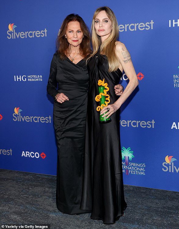 Jolie's godparents are actors Jacqueline Bisset (pictured with Jolie in January) and Maximilian Schell. Bisset was specifically asked to be Jolie's godmother by her mother, Marcheline Bertrand, while Bertrand was pregnant