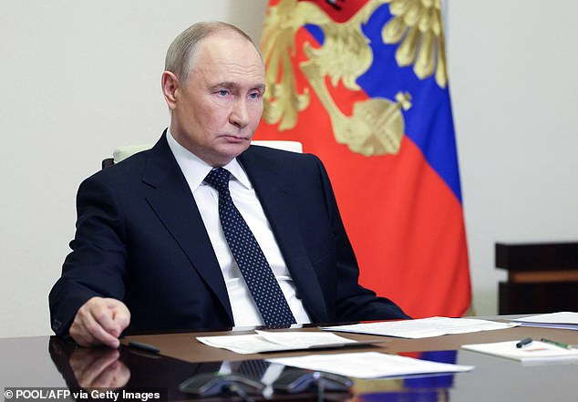 Since then a furious Vladimir Putin, pictured on Wednesday, has vowed to avenge Op Spiderweb