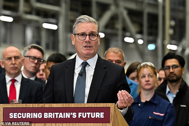 The Kremlin has turned its sights on Britain as its ambassador warned this country risks 'War World Three' (pictured: Sir Keir Starmer on Monday)