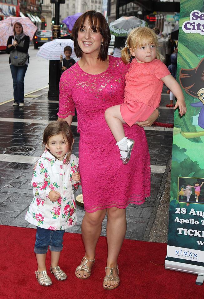 Natalie Cassidy with her two daughters at the UK premiere of Dora the Explorer Live.