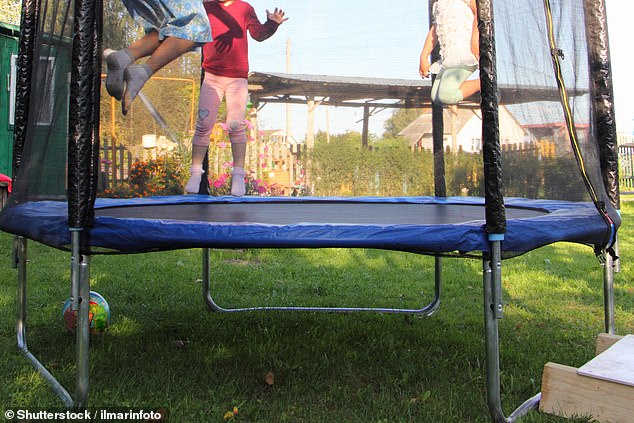 Annoying: Some neighbours can complain about children bouncing on a trampoline