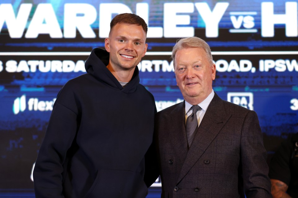Lewis Richardson and Frank Warren at a press conference.