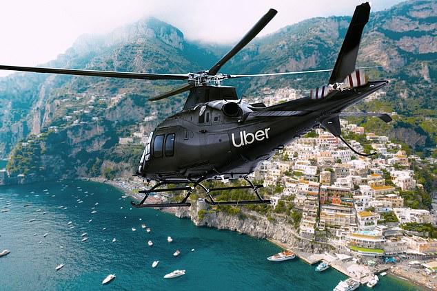 The Uber helicopter has 'the capacity to go as high as 19,600ft and up to 193mph ¿ though today we¿re going at a more measured speed, flying around the height of the Eiffel Tower'