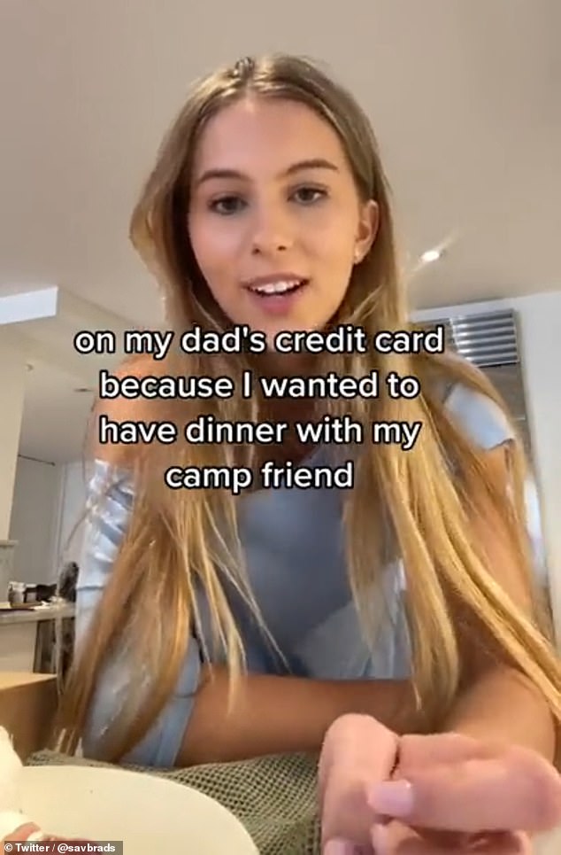 In the clip, Romy attempted to make pasta as she confessed that she was grounded for trying to charter a helicopter on her dad's credit card to visit a friend in Maryland