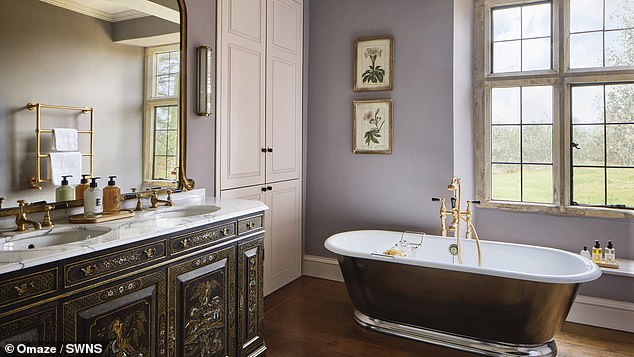 One of the bathrooms at the property in the Cotswolds which was won by Anthony Martin