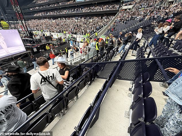 There were still 539 free seats left in the stadium which holds around 62,000 people for concerts