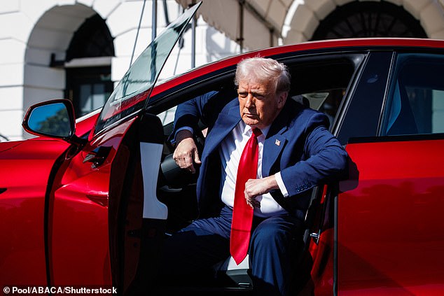 Trump is rumored to be considering selling off his red Tesla he purchased a few months ago
