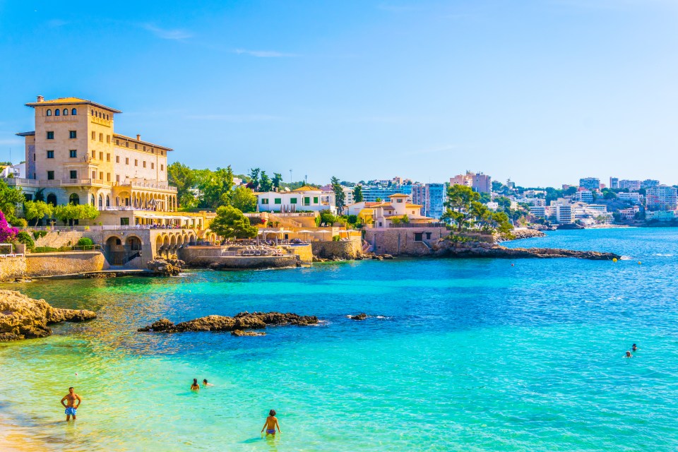 Cala Mayor beach in Palma de Mallorca, Spain.