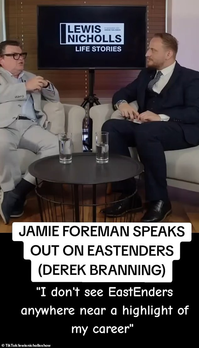 Speaking on the Lewis Nicholls show, Jamie admitted: 'I'm going to be a little bit controversial here. I don't see EastEnders as anywhere near the highlight of my career'