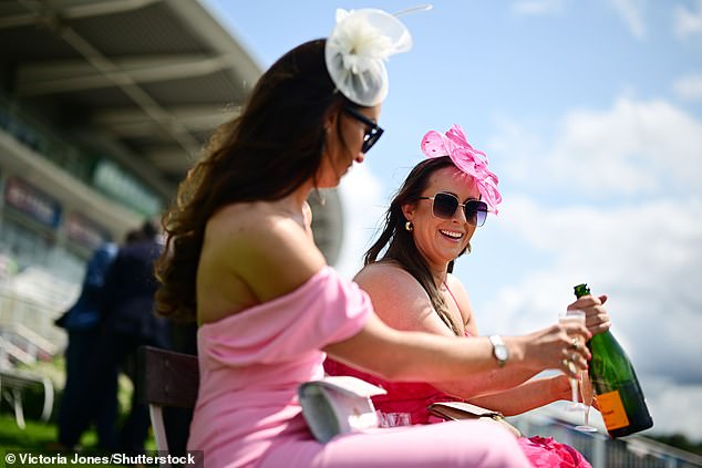 Others popped champagne as the races geared up this afternoon