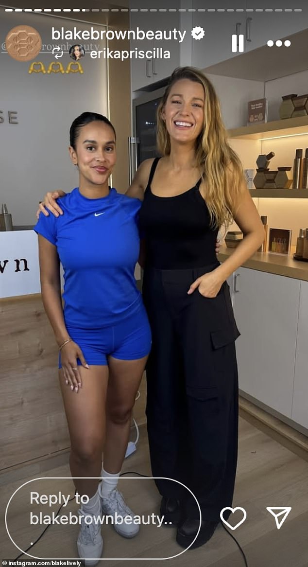 Lively poses with Erika Priscilla on her Instagram