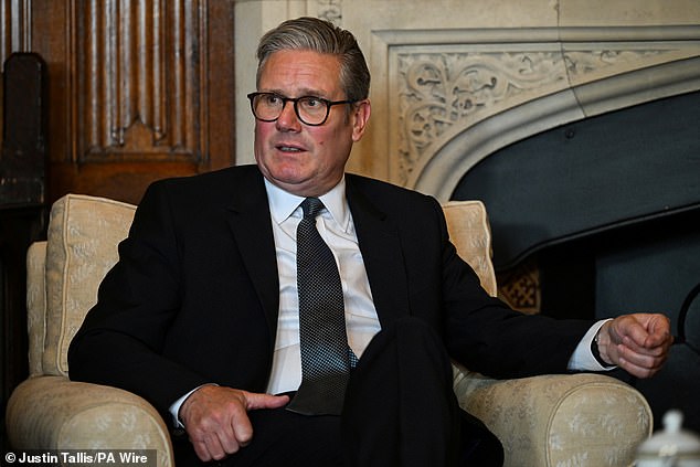 During the polling period Prime Minister Sir Keir Starmer (above) warned the country risked becoming an ¿island of strangers¿ without moves to address immigration