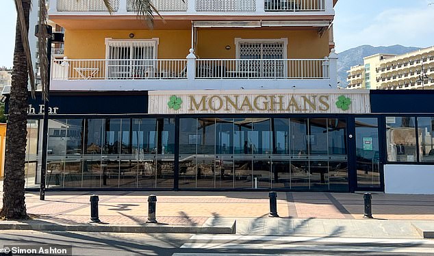 Monaghans bar, where the killings occurred. When the Mail visited earlier this week, the bar remained closed, its glass doors locked, lights off and chairs neatly tucked under tables.