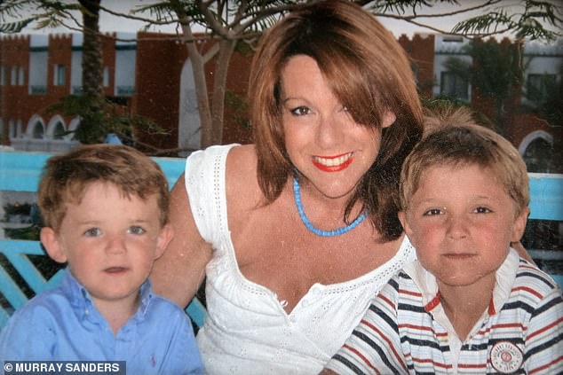 Pictured: Emma Webber, mother of Barnaby Webber, with her two sons, Barnaby and Charlie. Emma crusades relentlessly to find justice for her son and dulls her pain with medication on particularly ¿difficult days¿