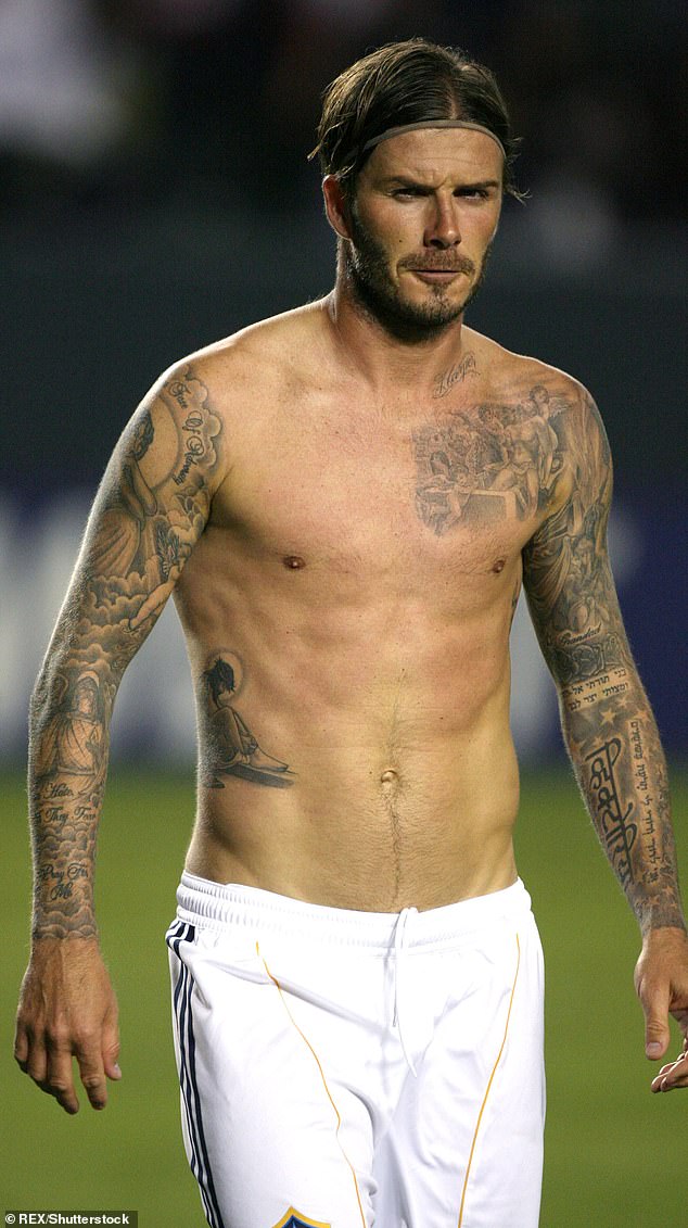 David played the first few years of his career tattoo-free for Manchester United but he son got the buzz for getting inked (pictured in 2011)