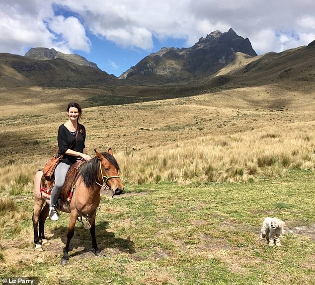 Liz has visited every country in South America and is pictured above in Ecuador