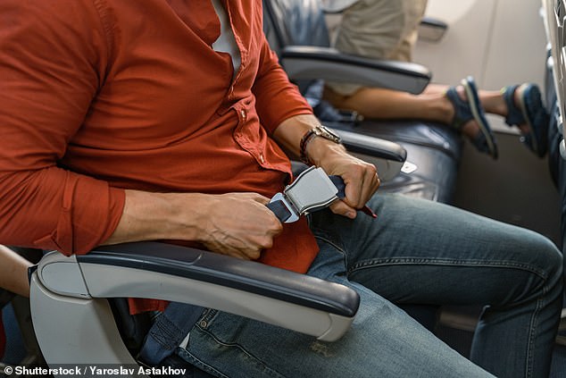 If there was an incident, the plane seat in front would help to stop passengers being thrown forward