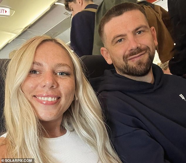Greg Monks, 38, (pictured with his girlfriend) was found dead in a ravine - some eight days after he vanished from the strip during a pal's stag do
