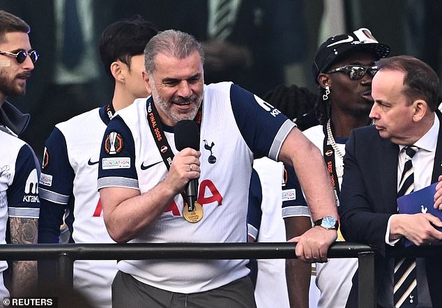 The now-former Spurs boss was sacked by club chief Daniel Levy despite winning the side the Europa League just days ago