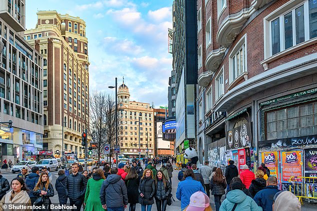 The four-star hotel is located on La Gran Via. Some guests have suggested skipping the hotel breakfast entirely and opting for a café on the busy shopping street instead