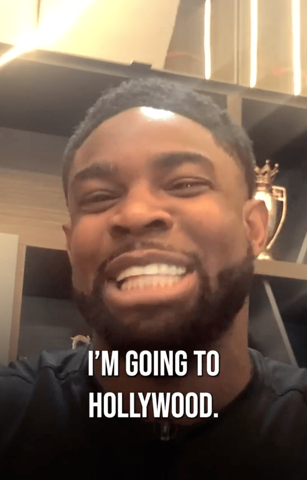 Screenshot of a man announcing, "I'm going to Hollywood."