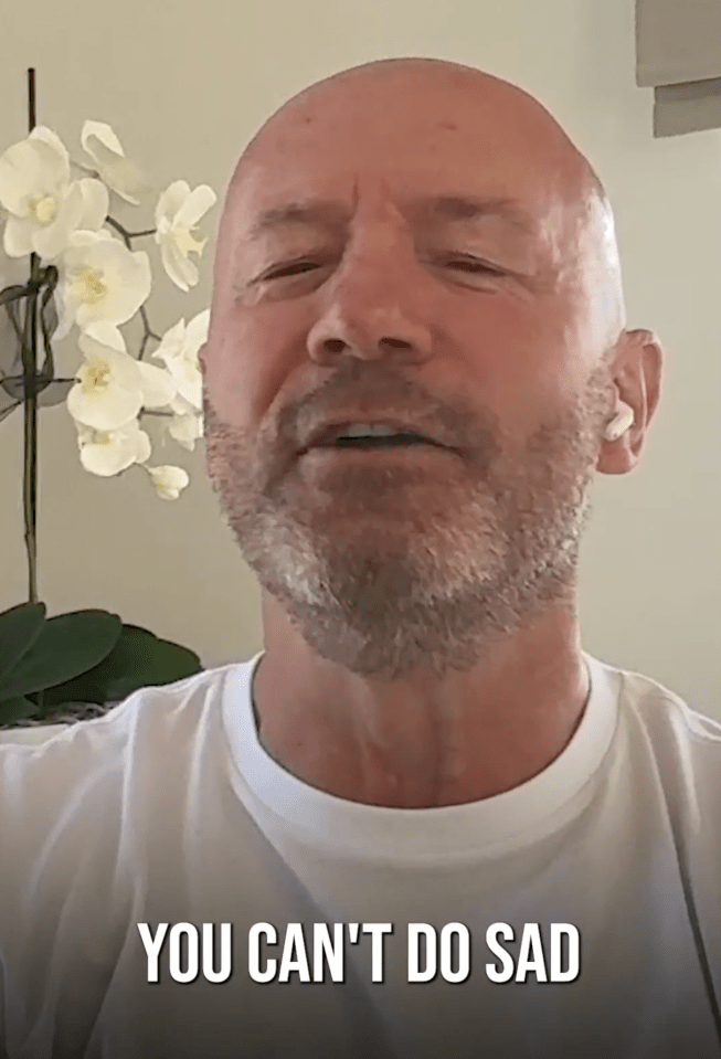 Screenshot of a man saying, "You can't do sad."
