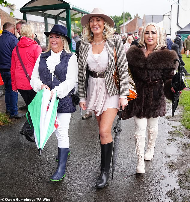 Many donned practical outfits having clearly noted the weather forecast beforehand but others chose flashier ensembles including crop tops, mini skirts, shirts and vests