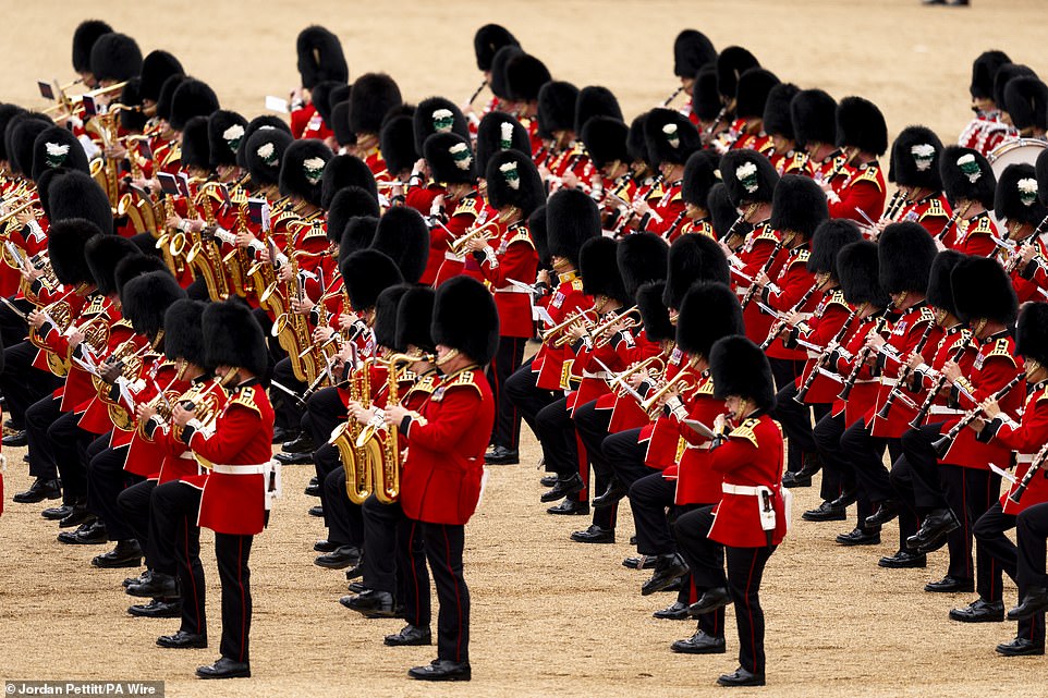 The Massed Bands during The Colonel's Review ahead of the King's Birthday Parade