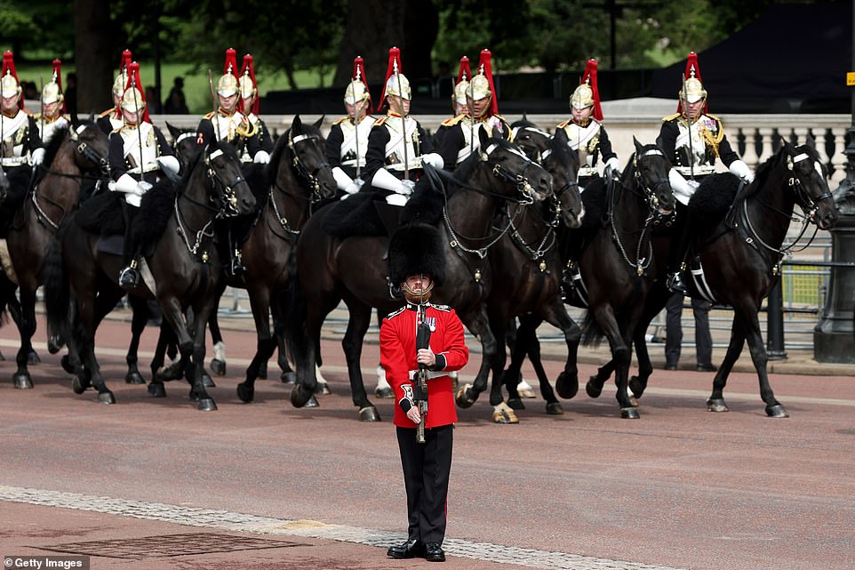 Soldier of the Household Division during The Colonel's Review 2025 as the Household Cavalry Regiment walk past