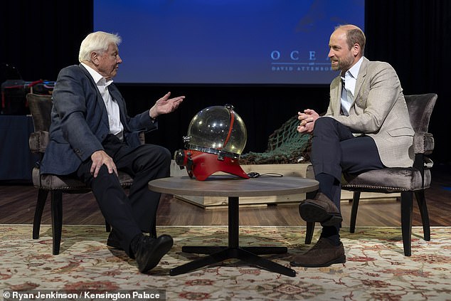 Sir David recalled the first time he wore a dive helmet and how he almost drowned because it was faulty and filled with water