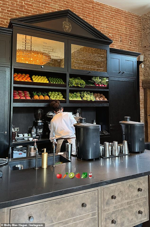 She also shared a snap of a juice bar on site