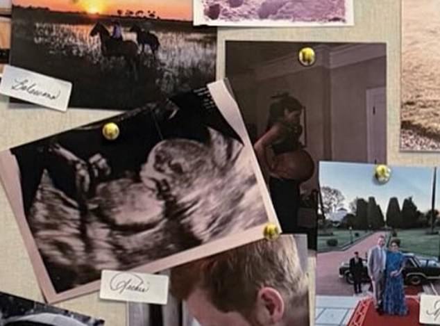Meghan's moodboard to mark her wedding anniversary to Harry had an ultrasound image of Archie and a picture of her bare baby bump