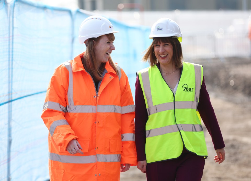 Angela Rayner and Rachel Reeves visiting a housing development site.