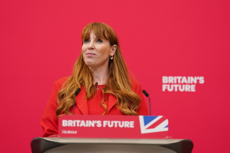 Angela Rayner, Labour's deputy leader, speaking at a campaign launch.