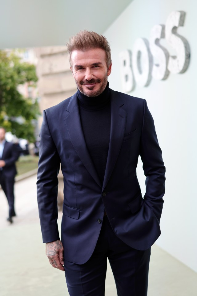 David Beckham at a Boss fashion show.