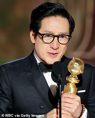Ke pictured at the Golden Globes in 2023