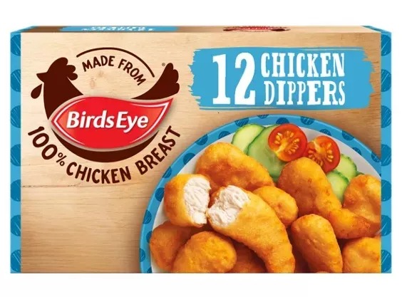 Box of Birds Eye 12 chicken dippers.