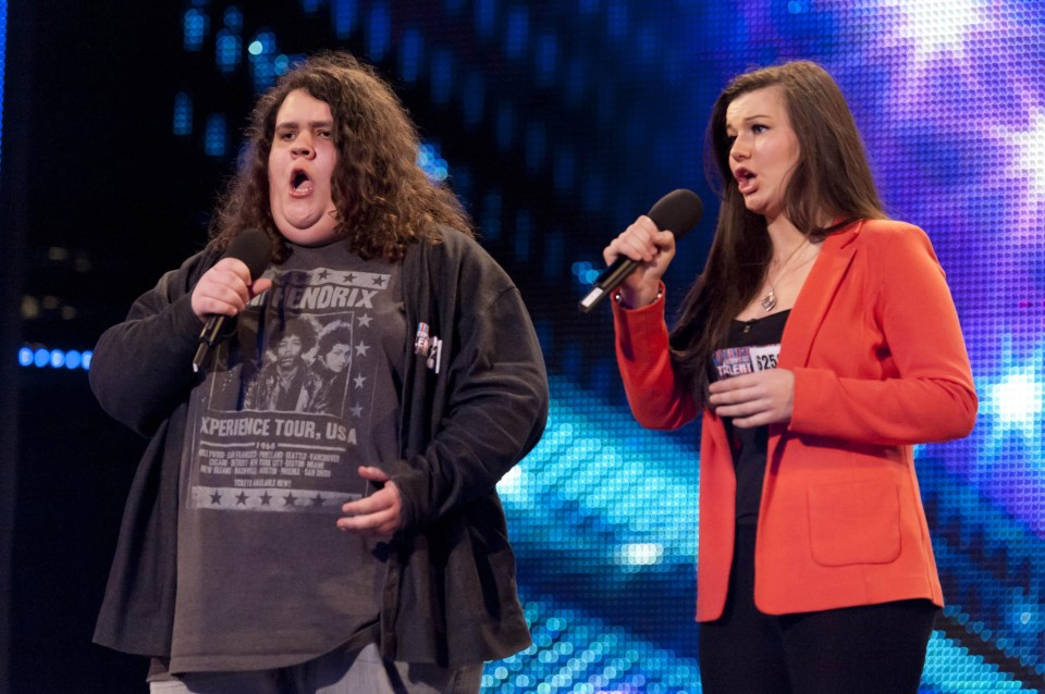 Britain's Got Talent finalists Jonathan and Charlotte singing.