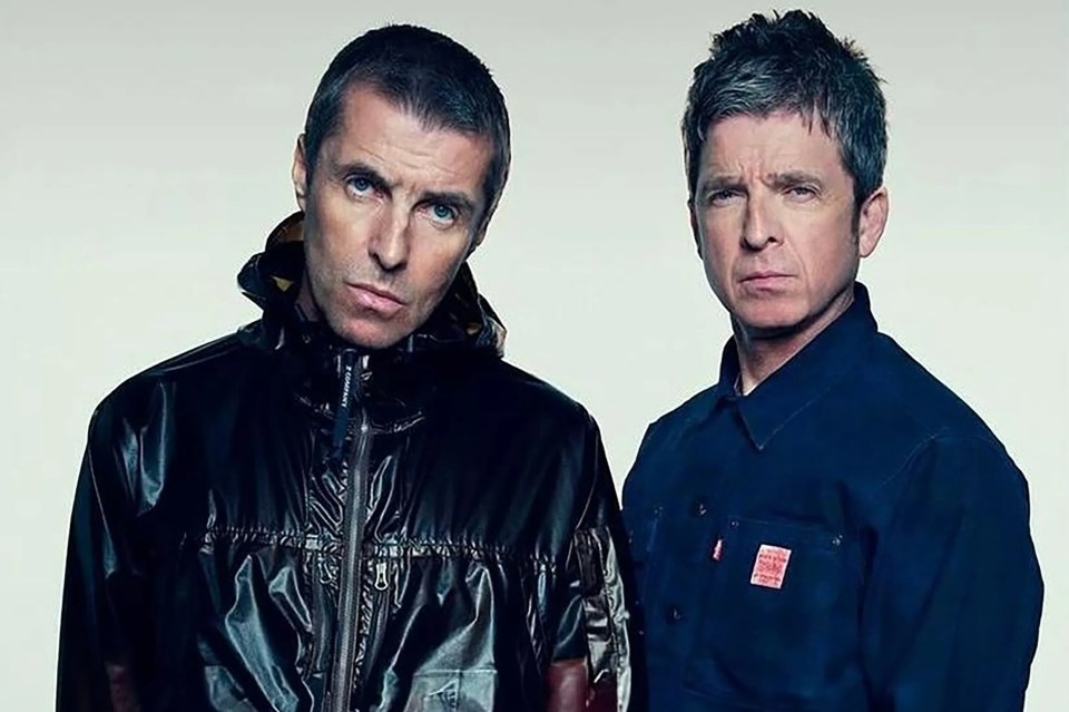Oasis colour tour announcement picture, , Colour version taken from https://www.instagram.com/p/C_Lu9yWus1W/.Noel Liam Gallagher