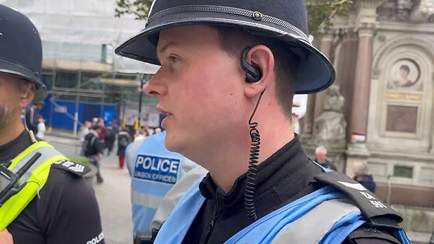 After a pair of vigil participants approached an officer to complain he told them: 'We will agree to disagree on that aspect'