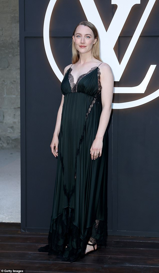 Pregnant Saoirse Ronan (pictured) looked ravishing at the Louis Vuitton Cruise show in a silky LV satin and lace slip that offered absolutely zero help in the bra department. I envied her. I can¿t imagine being able to go braless on a red carpet when I was pregnant
