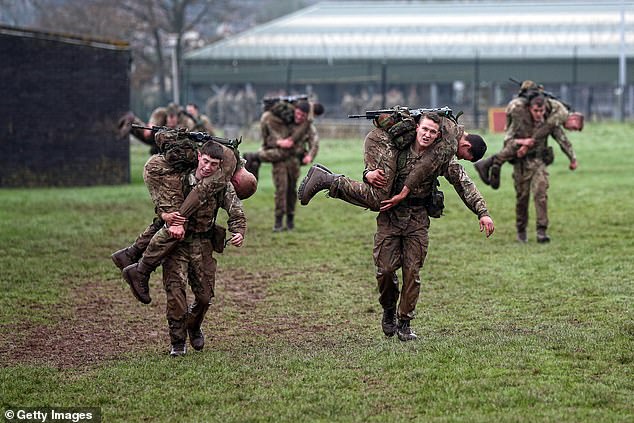 The run involves crawling through foul-smelling silt outside their training base in Devon in an exercise so gruelling that some ex-commandos thought it had been abolished. But defence sources confirmed last night that around 400 fit and able recruits had undergone the mud run